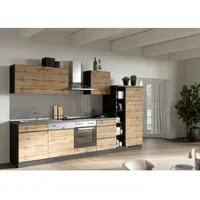 Held Küchenzeile Turin 330 cm Graphit/Eiche