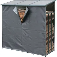 GRASEKAMP Kaminholzregal Metall 1,2 m3 mit Wetterschutz 143x60x145cm Stapelhilfe