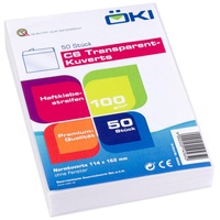 ÖKI Briefumschläge DIN C6 ohne Fenster transparent haftklebend 50