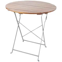 INDA-EXCLUSIV Gartentisch Ø 80 x 75 cm Braun/Silber