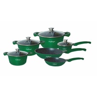 Cheffinger 10-Teiliger Kochgeschirr-Set Topf Induktion Alu Guss Pfanne Topfset