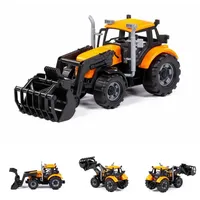 Polesie Spielzeug Traktor 91758, Schließschaufel, Radlader, Schwungantrieb orange