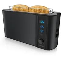 Arendo Automatik 2 Scheiben 1000W Langschlitz Toaster, Auftaufunktion, Wärmeisolierendes