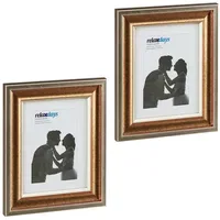 Relaxdays Bilderrahmen gold 15x20 cm 2er Set