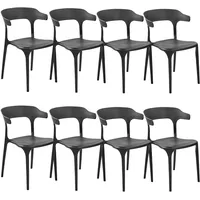 Beliani Esszimmerstuhl Gubbio Kunststoff schwarz 8er Set