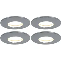 ETC Shop LED Einbauleuchte 4er Set rund grau Chrom