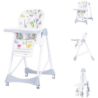 Chipolino Kinderhochstuhl Bambino Fußstütze verstellbar klappbar Sicherheitsgurt, grau
