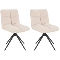 Home Deluxe Esszimmerstuhl NODA Cord Creme 2er Set