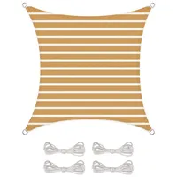 Celinasun Sonnensegel HDPE BASIC Sonnenschutz atmungsaktiv Quadrat 3x3m sandbeige/weiß