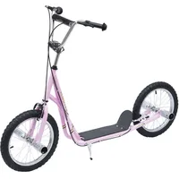 Homcom Kinderroller mit Luftreifen Kickboard 16 Zoll Rosa -