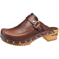 Sanita Comfortwear Clog "Wood-Lillen Open" in Braun | Gr.: