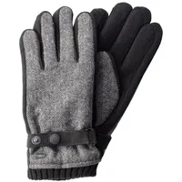 CAMEL ACTIVE Herren Handschuhe mit Lederriemen in Wolloptik Grau,