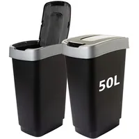 2friends 2er Set Mülleimer Abfalleimer 50 Liter mit Deckel