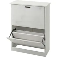 Mendler Schuhkipper HWC-K45, Schuhschrank Schuhregal, 81x60x25cm 2 Klappen, MDF