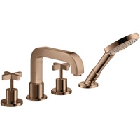 Hansgrohe Axor Citterio 4-Loch Wannenrandarmatur mit Kreuzgriff polished red