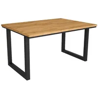 SKRAUT HOME Esszimmertisch, Eiche, Holzwerkstoff, Rechteckig, 90x75x140 cm, Esszimmer,