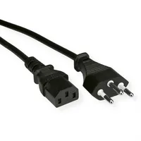 Value Netzkabel T12 auf C13, schwarz, 3 m