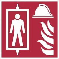 Wagner-sicherheit Brandschutzzeichen Feuerwehraufzug 100 x 100 mm Rot/Weiß