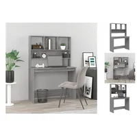 VidaXL Schreibtisch mit Regal Grau Sonoma 102x45x148 cm Holzwerkstoff