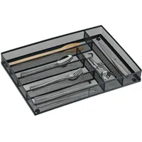 Relaxdays Besteckkasten für Schubladen, HBT: 5x28,5x40,5 cm, Besteck Organizer,