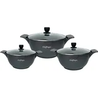 Cheffinger Kochtopfset 20-24-28cm 6-tlg Topf Induktion Alu Guss Geschirr