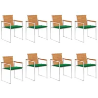 VidaXL Gartenstuhl 8 St. mit Kissen 8 x 8