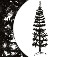 VidaXL Künstlicher Halb-Weihnachtsbaum Ständer Schlank Schwarz 120 cm