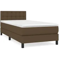VidaXL Boxspringbett mit Matratze Dunkelbraun 100x200 cm Stoff