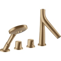 Hansgrohe Axor Starck Organic 4-Loch Wannenrandarmatur mit Thermostat brushed
