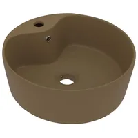 VidaXL Luxus-Waschbecken mit Überlauf Matt Creme 36x13 cm Keramik