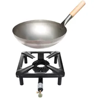 ALLGRILL Hockerkocher-Set mit Eisenwok Ø 30 cm
