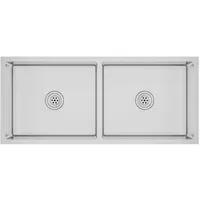 VidaXL Handgemachte Einbauspüle Edelstahl silberfarben 1000 x 440 mm