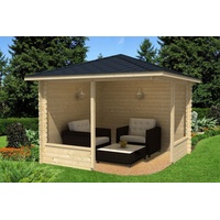 Alpholz Gartenhaus Maik-28 Spitzdach Unbehandelt 325 cm x 325