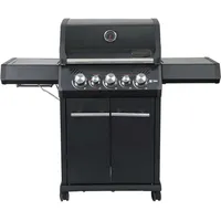 SANTOS Gasgrill S-318 Blackline mit 3 Hauptbrenner, Infrarotseitenbrenner &