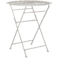 Beliani Balkontisch Ø 70 x 75 cm Weiß