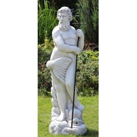 Casa Padrino Jugendstil Wasserspeier Skulptur Neptun mit Fisch Grau