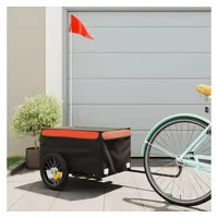 VidaXL Fahrradanhänger Schwarz und Orange 30 kg Eisen
