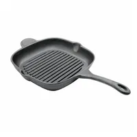 Chefgastro Grillpfanne 29 x 29 cm Gusseisen schwarz