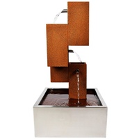 Köhko Wasserspiel Brunnen led 65 cm Cortenstahl Edelstahl-Becken 32005