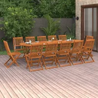 VidaXL 13-tlg. Garten-Essgruppe 280x90x75 cm Massivholz Akazie