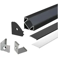 Energmix 2m Schwarze LED Aluprofil Alu Schiene T Profil