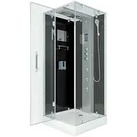 AcquaVapore D38-03L1 Komplettdusche 80 x 80 cm Schwarz Sicherheitsglas