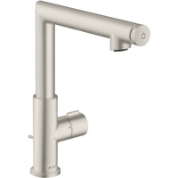 Hansgrohe Axor Uno Select 220 mit Zugstangen-Ablaufgarnitur edelstahloptik