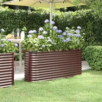 VidaXL Hochbeet Pulverbeschichteter Stahl 152x40x68 cm Braun