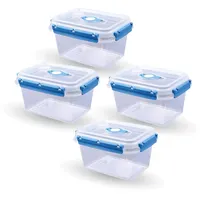 BestLivings Frischhaltedose rund blau 1,5 l 4-teiliges Set