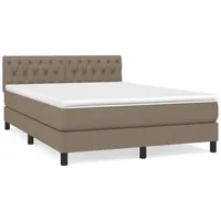 VidaXL Boxspringbett mit Matratze Taupe 140x200 cm Stoff1400044
