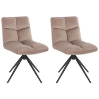 Home Deluxe Esszimmerstuhl Hellbraun, Metall, Textil, 47x82x55 cm, Esszimmer,