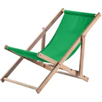 Kadax Liegestuhl, Strandstuhl aus Holz, Sonnenliege bis 120kg, Grün