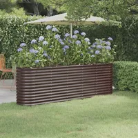 VidaXL Hochbeet Pulverbeschichteter Stahl 224x40x68 cm Braun