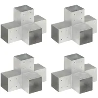 VidaXL Pfostenverbinder 4 Stk. X-Form Verzinktes Metall 101 x